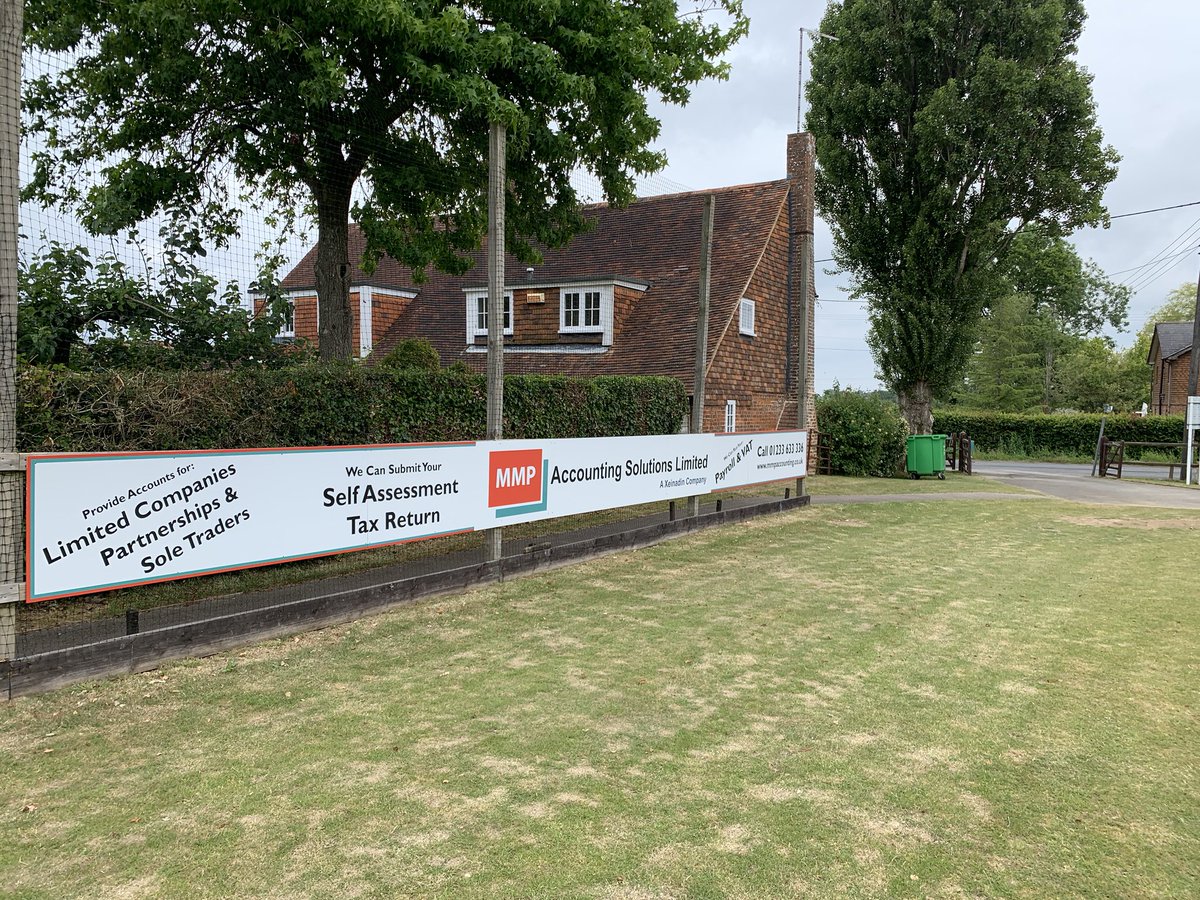 TenterdenCC1's tweet photo. Some progress at the club today as most of the sponsor signage went up. 

Here we have the main club sponsor 
@MMP_Ashford Accounting Solutions signage https://t.co/GDouKQFLnz