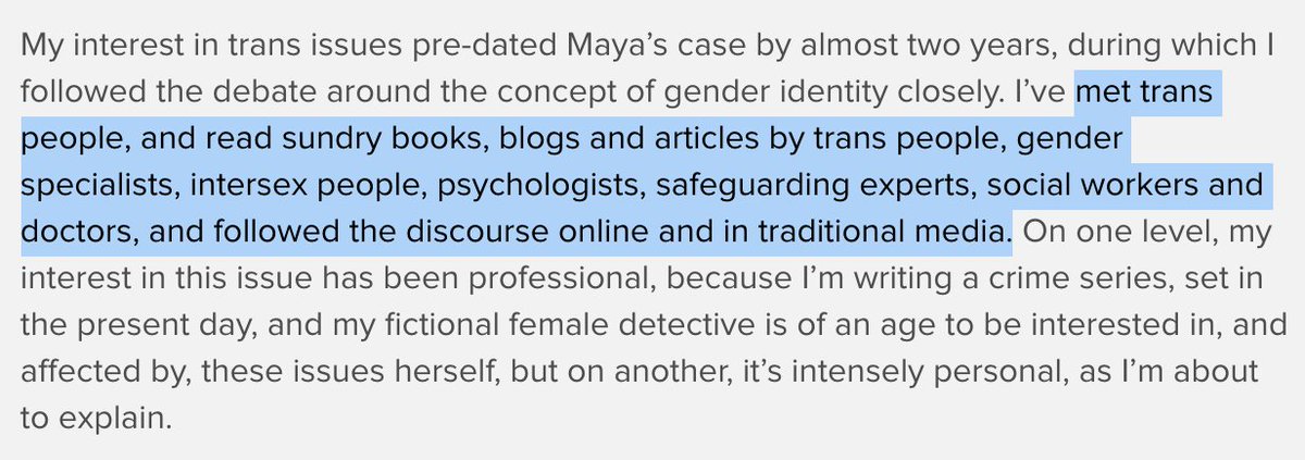 2a. JK lists all the sources from which her view of trans rights has been informed. What's important here is that she's setting herself up as an authority - and so has *zero* defence for why she's so woefully uninformed on this issue, or why her views are so painfully one-sided.