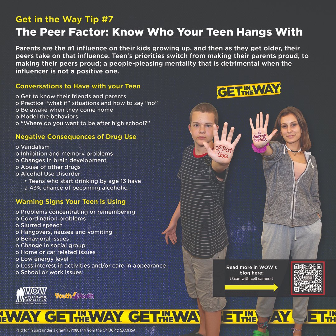 wowcoalition's tweet photo. The latest @getinthewayusa @WestValleyView ad — The Peer Factor!
#getintheway #wowcoalition #saysomething #dosomething #teens #parenting #wvv #westvalleyview https://t.co/UFzAQWWlPH