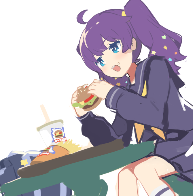 「ハンバーガー 座る」のTwitter画像/イラスト(古い順)