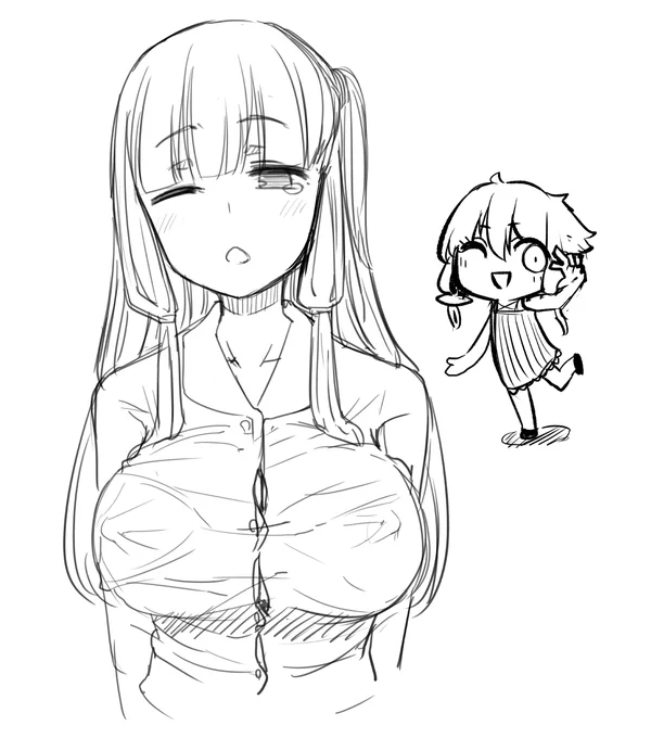 眠そうな茜ちゃんとSDゆかりさん 