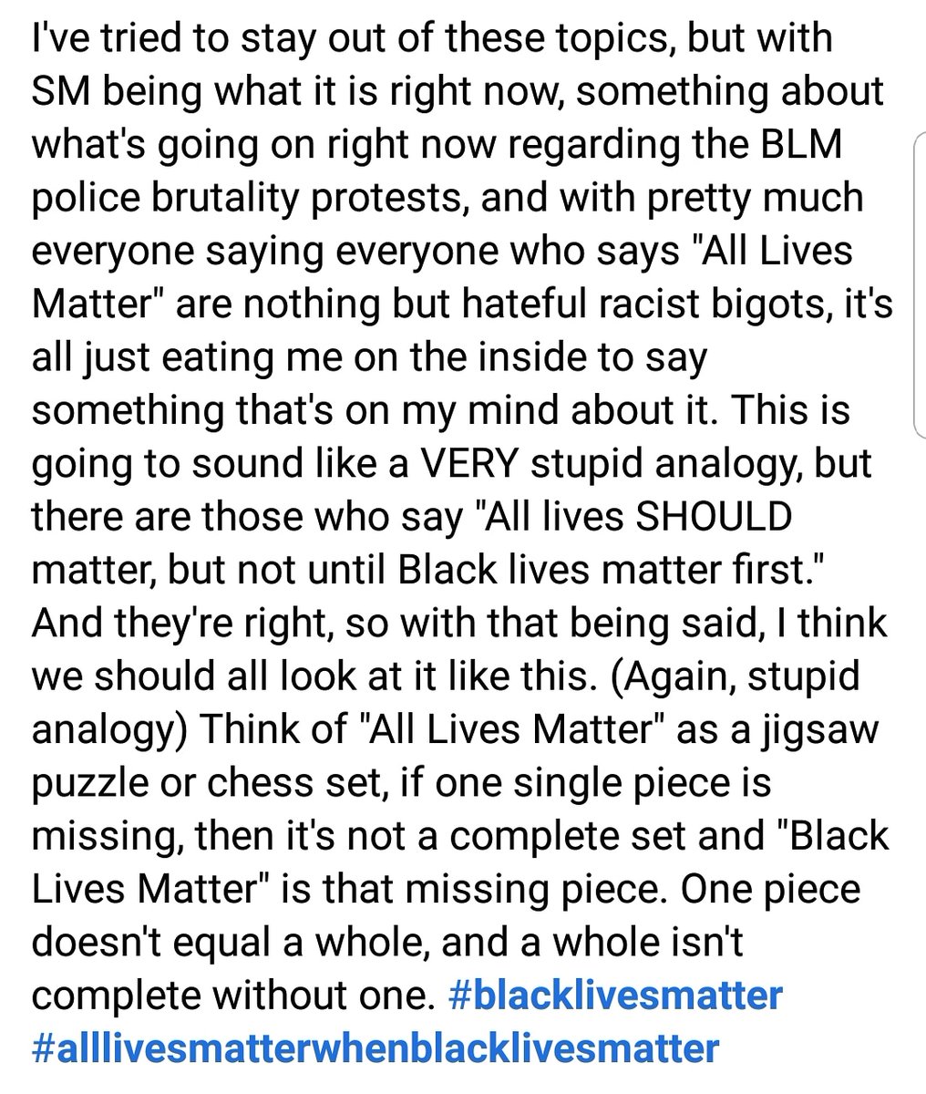 IanPKelley91's tweet image. All doesn&apos;t start without one. #BlackLivesMatter #alllivesshouldmatter
