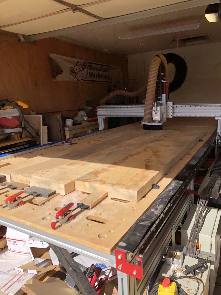 The ash slabs have been surfaced and is ready to be jointed and glued together. Hopefully I’m close to being finished when the base gets back from powder coating.
@avidcnc #ash #slabs #urbanlumber #wood #woodworking #cnc #surfacing #custom #monolocoworkshop