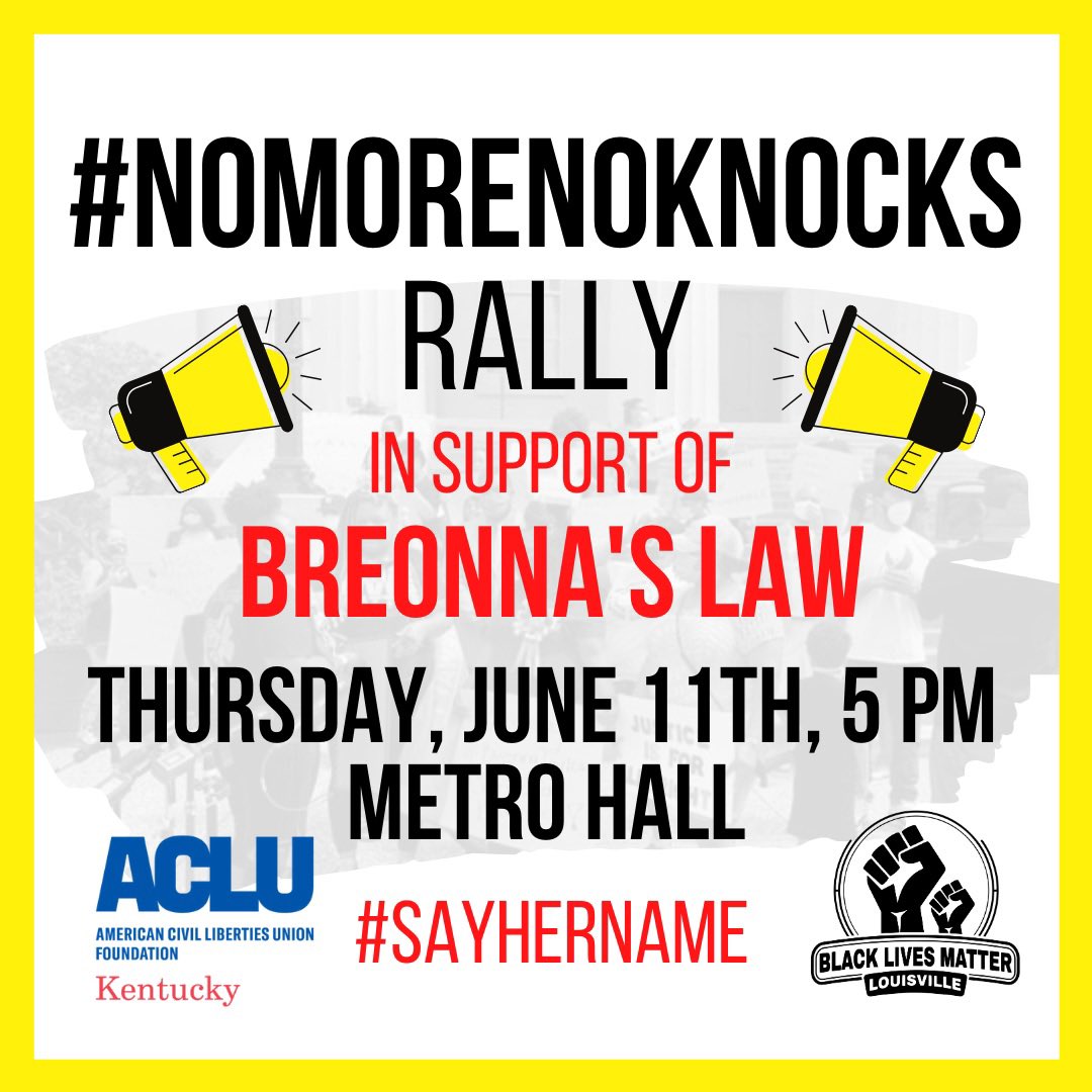 KeturahHerron's tweet photo. Join us tomorrow!!! #nomorenoknocks #JusticeForBreonna #BreonnasLaw https://t.co/6VY6bcrODV