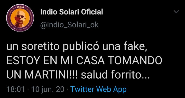 #QEPDIndio:
Por el hashtag que asegura que el Indio Solari falleció aunque @Indio_Solari_ok ya lo desmintió https://t.co/5wTEunKipk