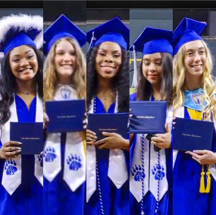Congrats to our Brewer High School class of 2020...VALEDICTORIAN Jessica Johnson, SUMMA CUM LAUDE Paige Boland, Kiersten Harris, Da'Marreya "DJ" Johnson, Alexa Gonzalez! WE ARE SO PROUD OF YOU‼️🙌🏽🎉😀🙏🏽👩🏽‍🎓📚📝💙
#co2020 #graduates #wsisd #brewergirlsbasketball #brewerbears