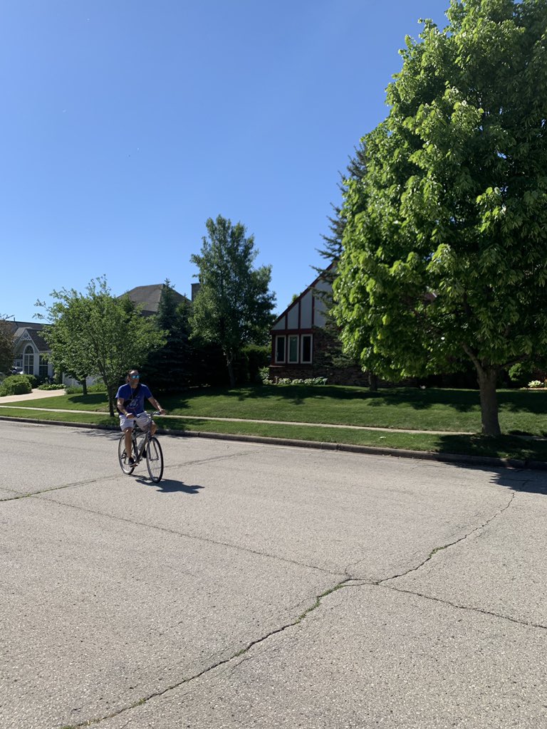 LaMacchiaTravel's tweet photo. The boss thought it was national ride your bike to work day.... he was wrong it’s just Wednesday. Blame it on COVID-19 https://t.co/2KbHV5gcTA