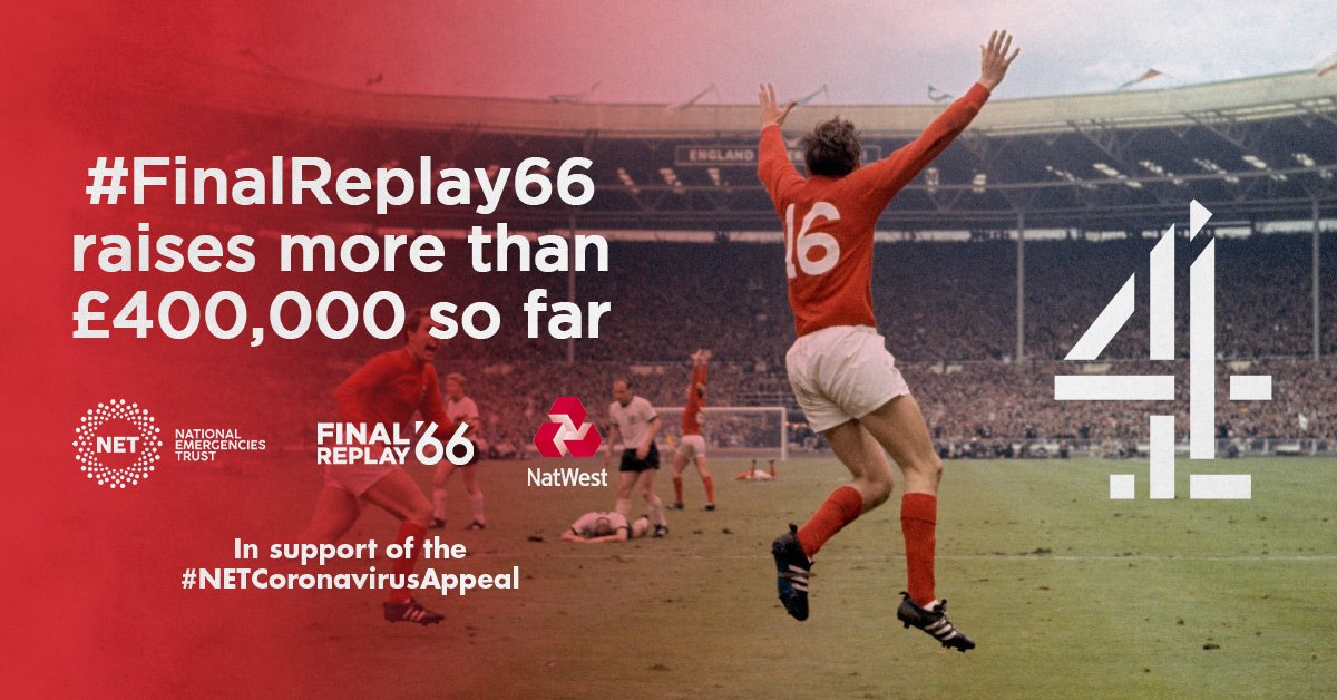 NatEmergTrust's tweet photo. Thanks to the public’s generosity, and match-funding from @NatWest_Help #FinaReplay66 has already helped to raise more than £400K for the #NETCoronavirusAppeal, providing vital funds to small charities and groups meeting urgent needs all over the UK

More: https://t.co/NeDaTMG9sA https://t.co/sXdX0dLb3V