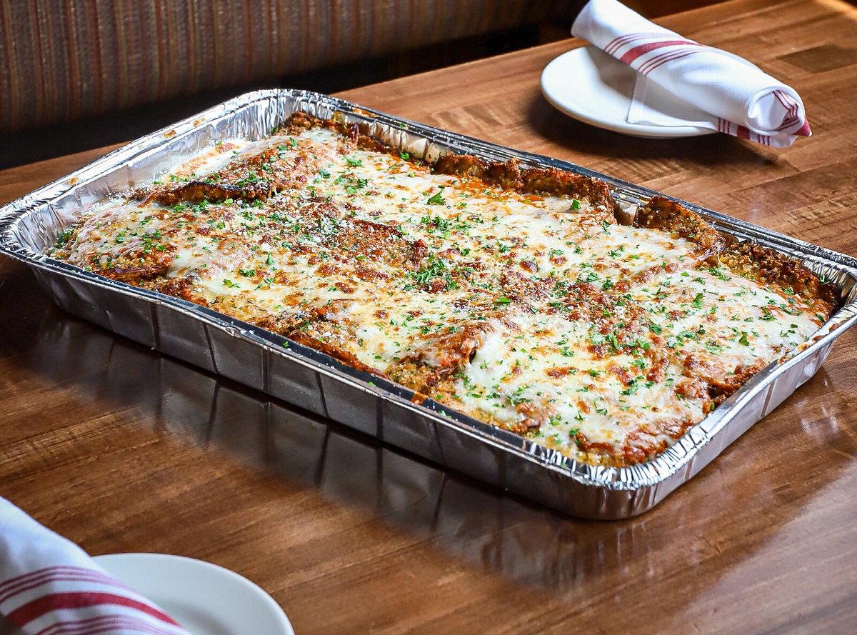 Flash Sale... Eggplant Parm 😱vegetarian friendly! Heat for 30 minutes covered and then 15 uncovered in a 350 degree oven. Feeds 4-6 and is $40! Order online or by phone!