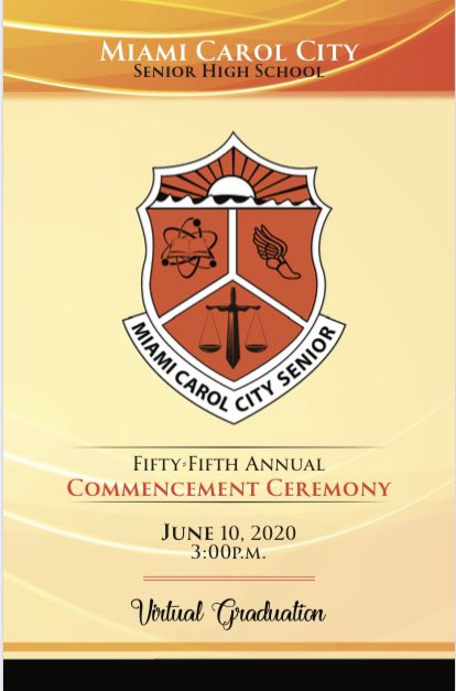 CarolCitySr1's tweet photo. You can view our Virtual Graduation Ceremony on WLRN and at https://t.co/4rYko4Lhmb #congratulationsclassof2020🎓 @docstevegallon @MDCPSNorth @NROSup https://t.co/pSahHRXupu