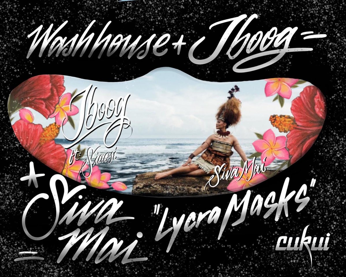 JBoogMusic's tweet photo. J Boog & @washhouse #SivaMai Collaboration mask with @Cukuiclothing #Cukui made from Lycra, breathable & washable. Laser-cut with 3 different size ear slits for kids up to adults.
Preorders only, please allow 2 and a half weeks for delivery.
Get yours ▶ https://t.co/jG1rzNpPuf https://t.co/e3IJcilEQa