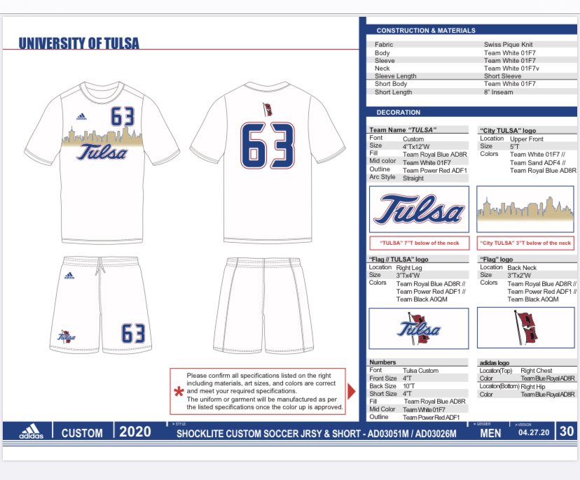 Tulsa Men's Soccer on Twitter "Preview of our kits for the season. Special update