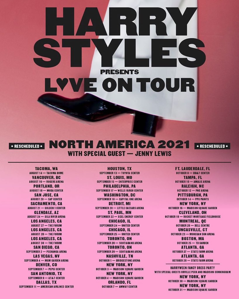 hsdaily's tweet photo. Harry’s rescheduled tour dates for US &amp; Canada have been updated on his website: https://t.co/6cnYke8OMl https://t.co/ohnxwTYfhV