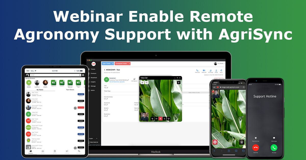 agrisync's tweet photo. Mark your calendars for Friday, June 19th at 10am CT. We will be hosting a FREE webinar that covers enabling remote agronomy support. Register today!

#remotesupport #managethechaos #agronomy
https://t.co/qQGl9kwYSN https://t.co/G68yh2IuG3