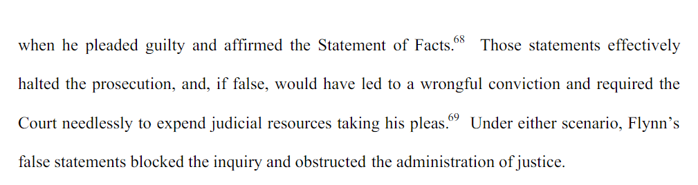 Of course Gleeson also blames Flynn saying if he did plead guilty to a crime he didn't commit, he obstructed the court & allowed an injustice of a false guilty conviction to occur.Yeah, that is what Van Grack & Covington coerced him into doing!