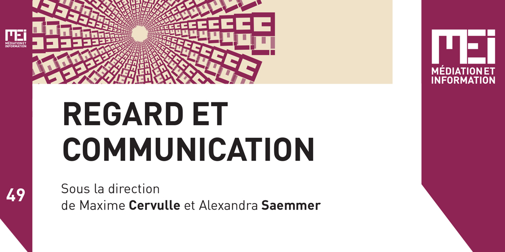 Le numéro 49 de la revue MEI, "Regard et communication", dirigé par Maxime Cervulle et Alexandra Saemmer, est enfin disponible ! Vous pouvez le retrouver sur notre site ou sur le site de L'Harmattan : editions-harmattan.fr/index.asp?navi…
#MEI #MEI49