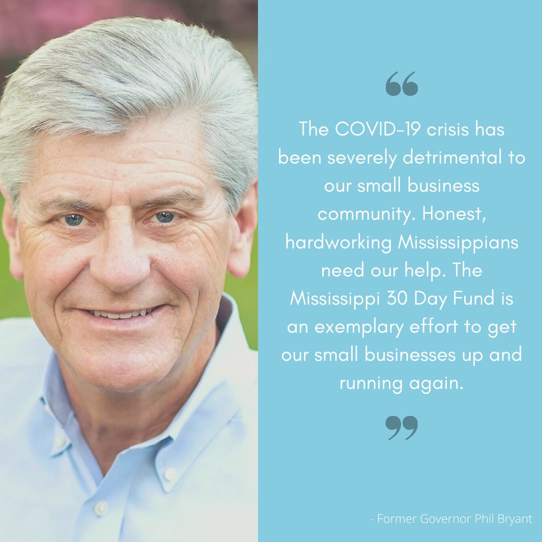 MS30DayFund's tweet photo. We are so grateful to be joined by these former leaders of our state!! Hear what these Governors of MS have to say about why they’re serving on the Honorary Board @PhilBryantMS @SECNAV75 @ronniemusgrove @HaleyBarbour https://t.co/vReibUEhug