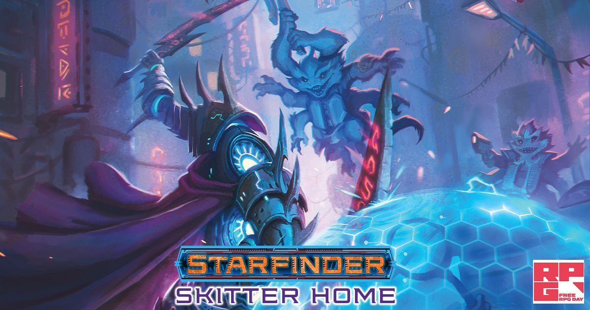 paizo's tweet image. Prepare for the new and improved @FreeRPGDay coming July 25th!
Check out the free #Starfinder adventure "Stafinder Adventure: Skitter Home" coming your way in our latest blog: buff.ly/3f97hss