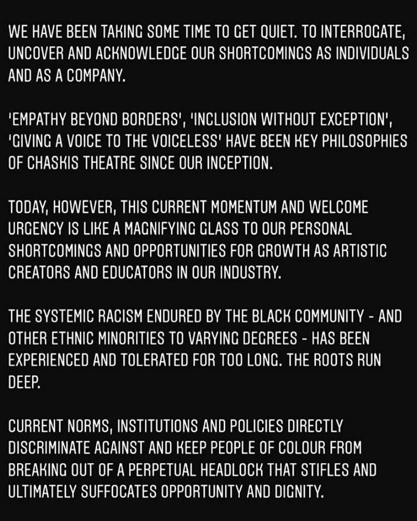 ChaskisTheatre's tweet photo. Our full statement here: https://t.co/lGlwWq1ziW https://t.co/caRrSFy97f