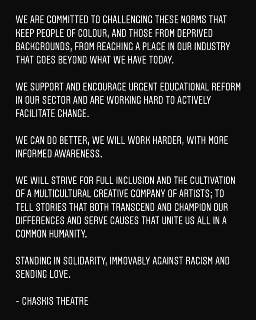 ChaskisTheatre's tweet photo. Our full statement here: https://t.co/lGlwWq1ziW https://t.co/caRrSFy97f