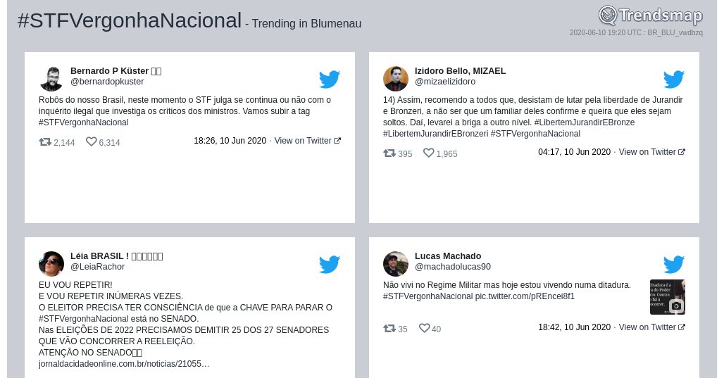 TrendsBlumenau's tweet photo. #stfvergonhanacional é tendência em #Blumenau

https://t.co/hcO7gBwdbc https://t.co/9Ea6iKenzX