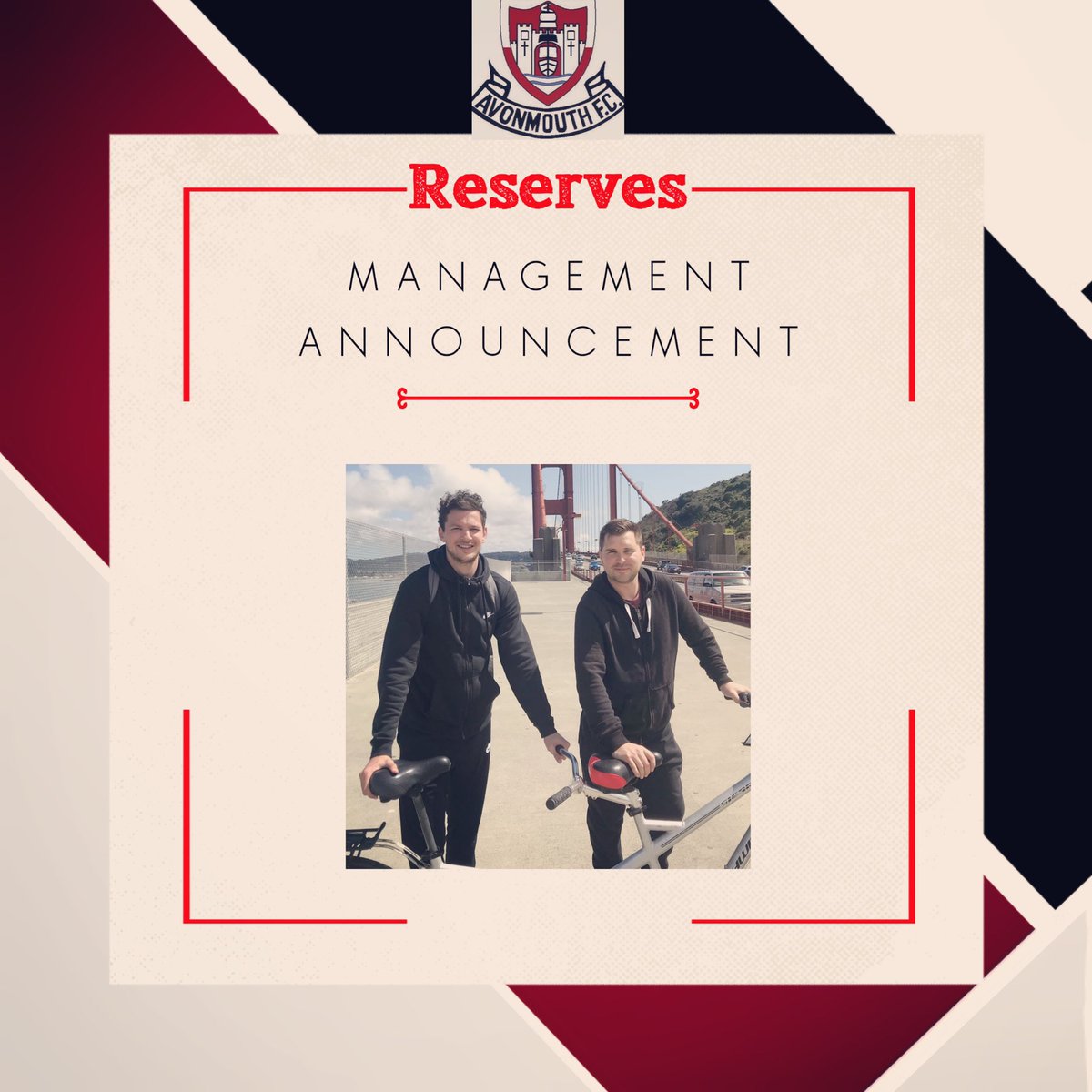 AvonmouthFC's tweet photo. Happy to announce Kyle O’Donovan &amp; Ben Gregorzik as the new reserve team managers.
When asked to comment on their appointment. @kyleodonovan93 said he was buzzing whilst @mute1304 said ummmm. https://t.co/6W37P617lD