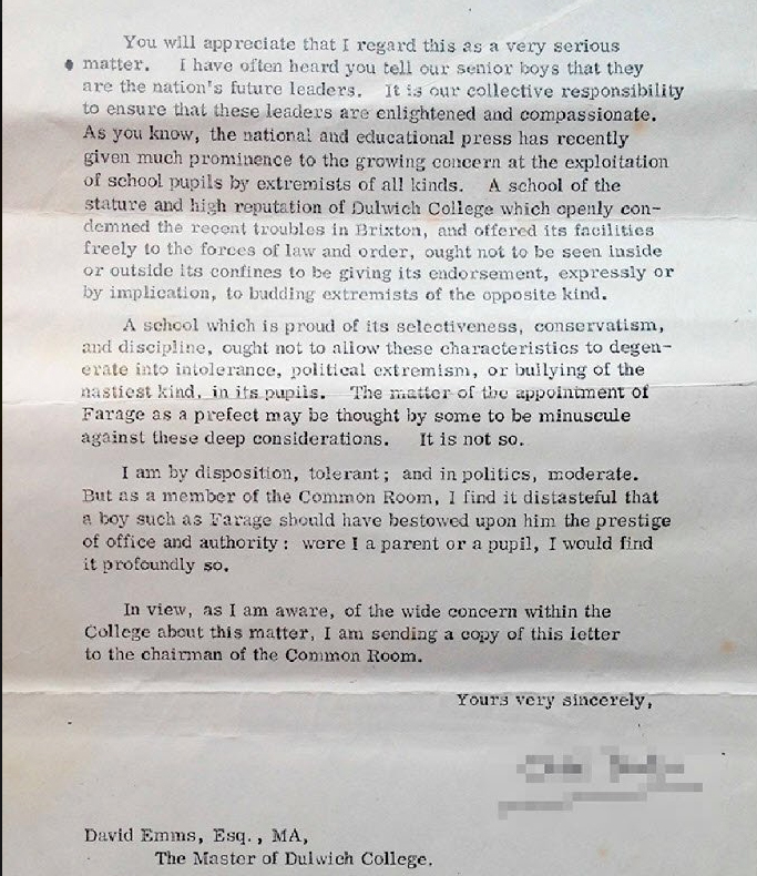 <a href="/thenitinsawhney/">Nitin Sawhney</a> A letter from Farage's school master (1981) about his neo-fascism and singing of Hitler youth songs.  Fascism is ingrained in him.