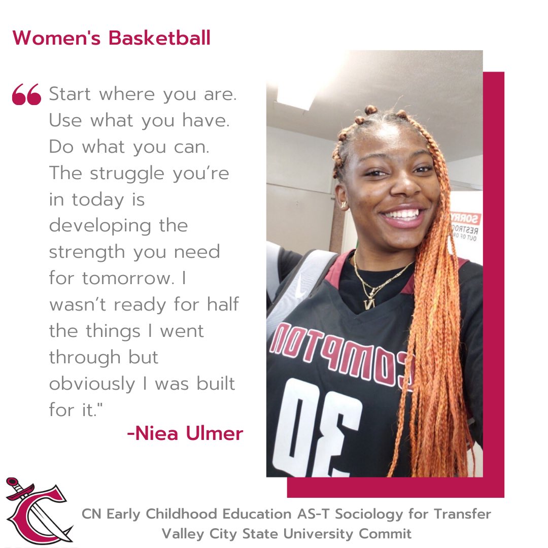 Compton_Tartars's tweet photo. Congratulations to Women’s Basketball, Niea Ulmer, for being a part of Compton College’s Class of 2020. 🎓 #comptongrad https://t.co/vdANuWKwD8