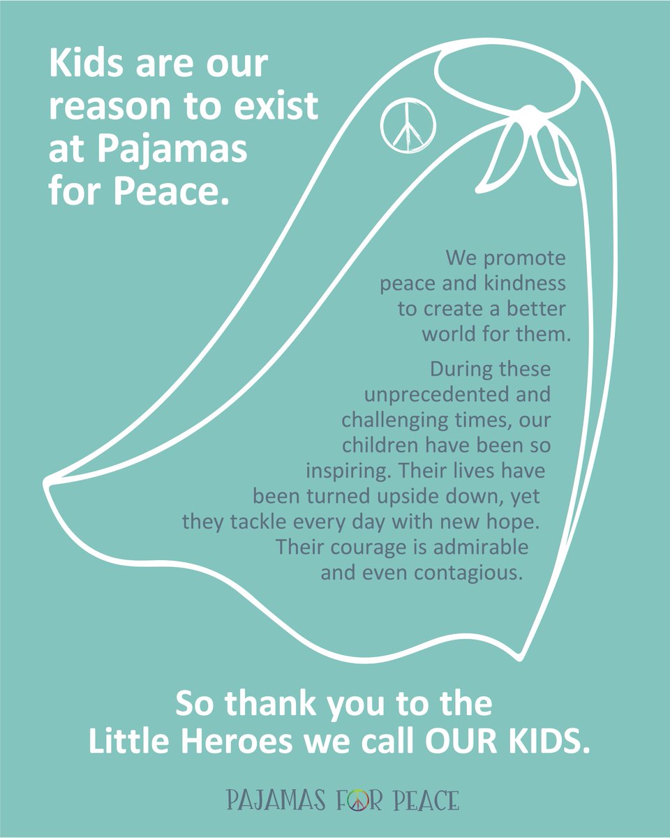 PajamasForPeace's tweet photo. We're SO proud of this generation of children and amazed at how resilient they can be.  And of course, thank you to all the parents, grandparents and caregivers for all you're doing every single #weseeyou Wishing you peaceful days ahead! https://t.co/KWCrbARQZC