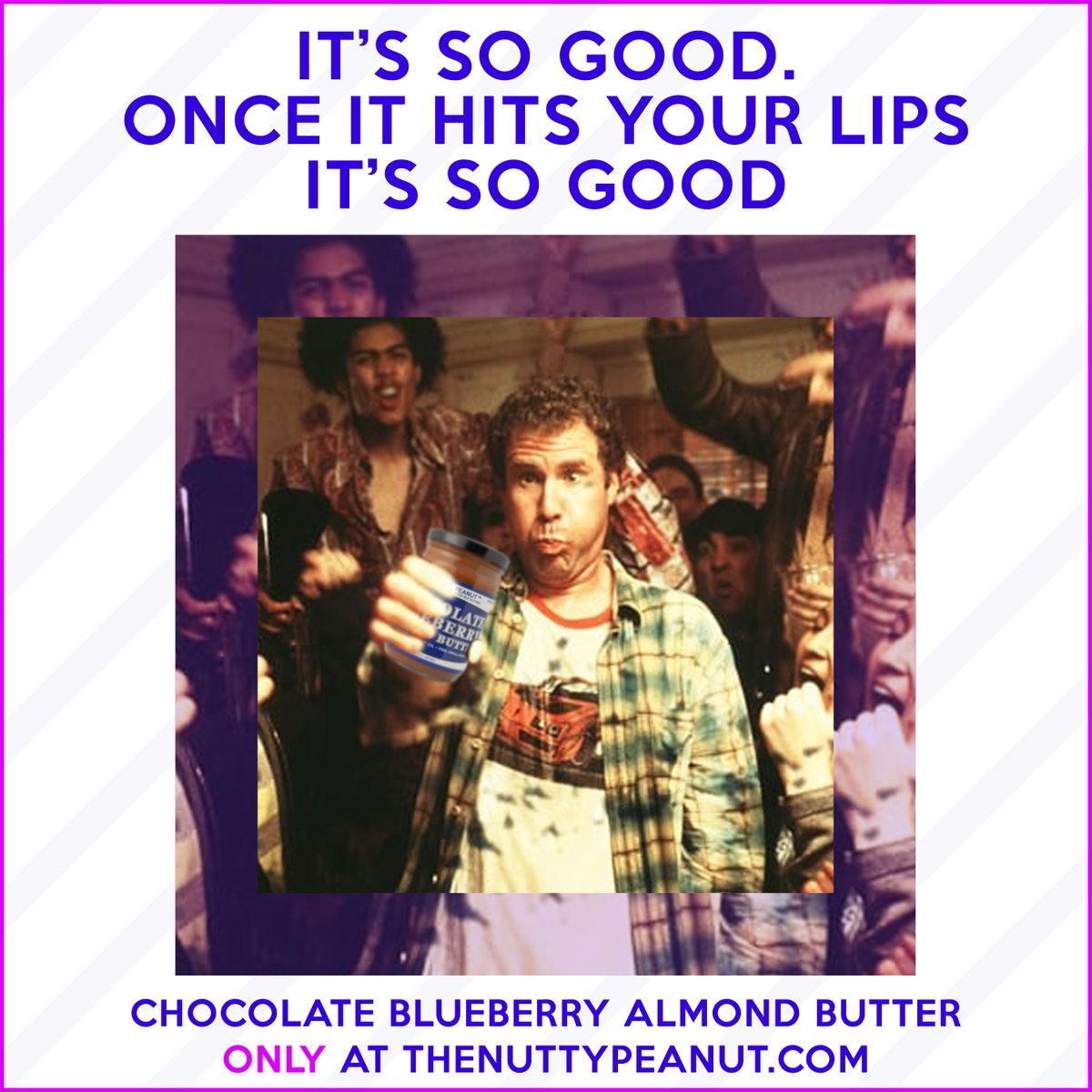 thenuttypeanut's tweet photo. Yes, it's true, at room temp you CAN drink #ChocolateBlueberryAlmond, though we suggest using it as a dip or topping. Otherwise, put that jar in the fridge and use as usual. *Chocolate Blueberry Almond Butter has caused no known cases of spontaneous streaking...well, reported. https://t.co/48b3Y9KRiH
