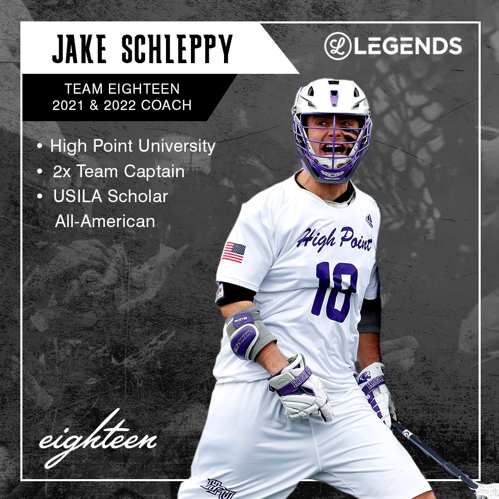 Announcing #TeamEighteen coach, Jake Schleppy!

Excited to have Jake on the sidelines with us this Summer!

#TeamEighteen
#WeAreLegends
#LegendsLacrosse