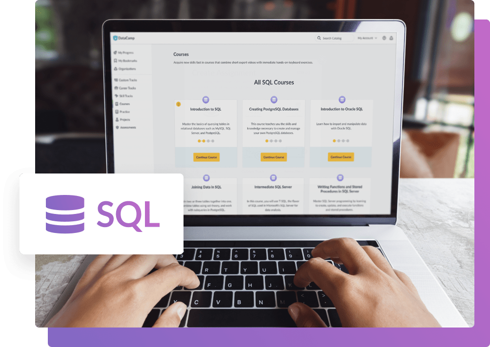 DataCamp's tweet photo. Tomorrow: Data Analysis in SQL! Join us to level up your SQL skills and apply them to real-world scenarios. You'll write queries with CTEs and window functions to answer core business metrics. https://t.co/Bi7XhpGD7W #DataCampLive https://t.co/UDhJ4GjQqB