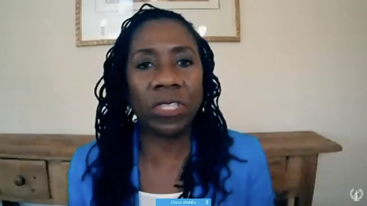 Screenshot of Sherrilyn Ifill testifying via video before the House Judiciary Committee.