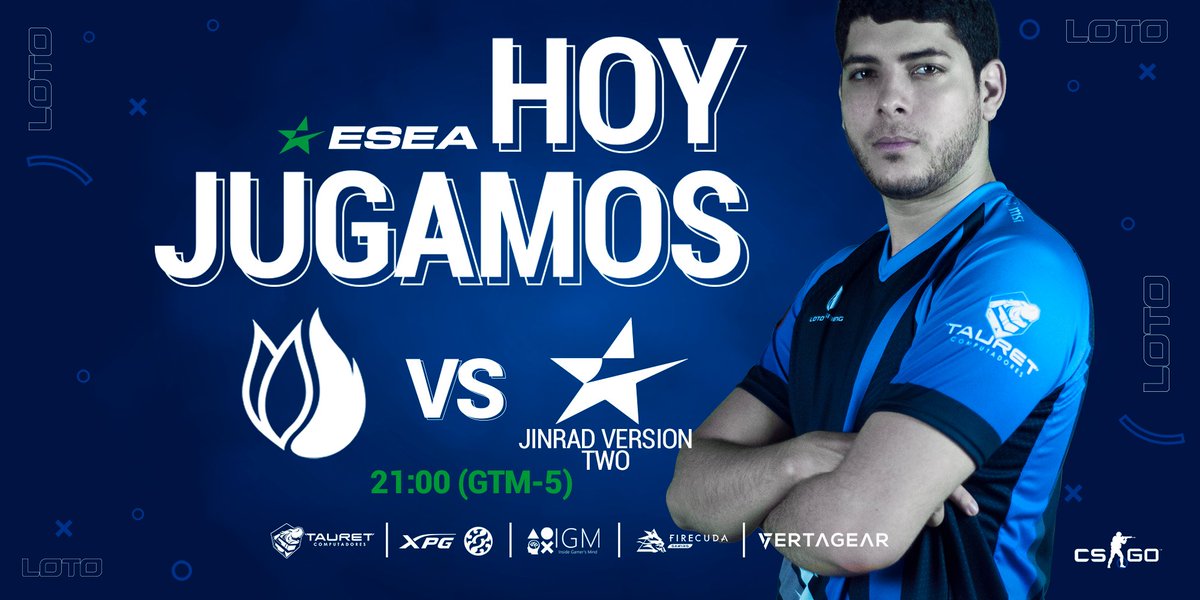 LotoGaming's tweet photo. 🚨#CSGO #ESEA #MainLeague🚨
📅Hoy enfrentaremos💪 a #JINBAD a pocas partidas de la final de esta fase en la ESEA.
Dale al ❤️ y RT🔁 para acompañarnos y celebremos con un #LetsGoLoto🔥
Powered by
@XPG_Global @Tauretunilago @SeagateLATAM @IGM_Colombia @VertagearLatam https://t.co/vF1WH8g6QL