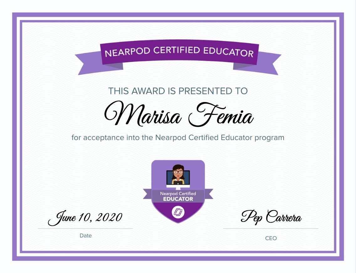 MissFemiaReads's tweet photo. Throughout #hpsdistancelearning @nearpod has been my go-to tool. I am so very proud to now be #NearpodCertified https://t.co/UXQPKKLTUH