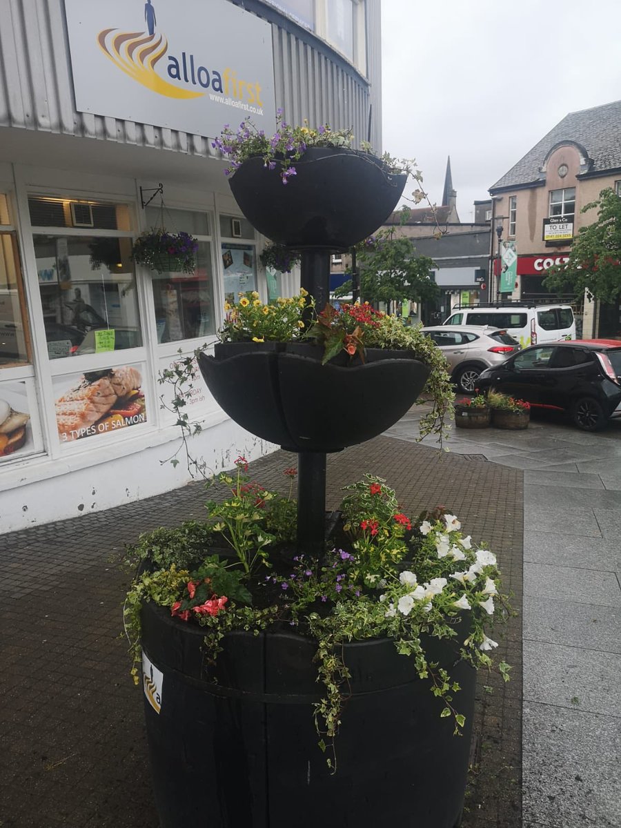AntheaCtsi's tweet photo. Hard day planting with tiny team of volunteers and in rain! Hope the coastal theme cheers folk up - thanks to @EPIC_OCHILS @scottishautism @AlloaFirst @AllCleanedUpSco & Daphne and Teresa #welcomebacksoon https://t.co/2A3Ck9LXXW