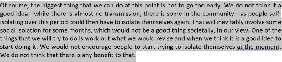 Chris Whitty said this to the Health and Social Care Committee on 5 March.