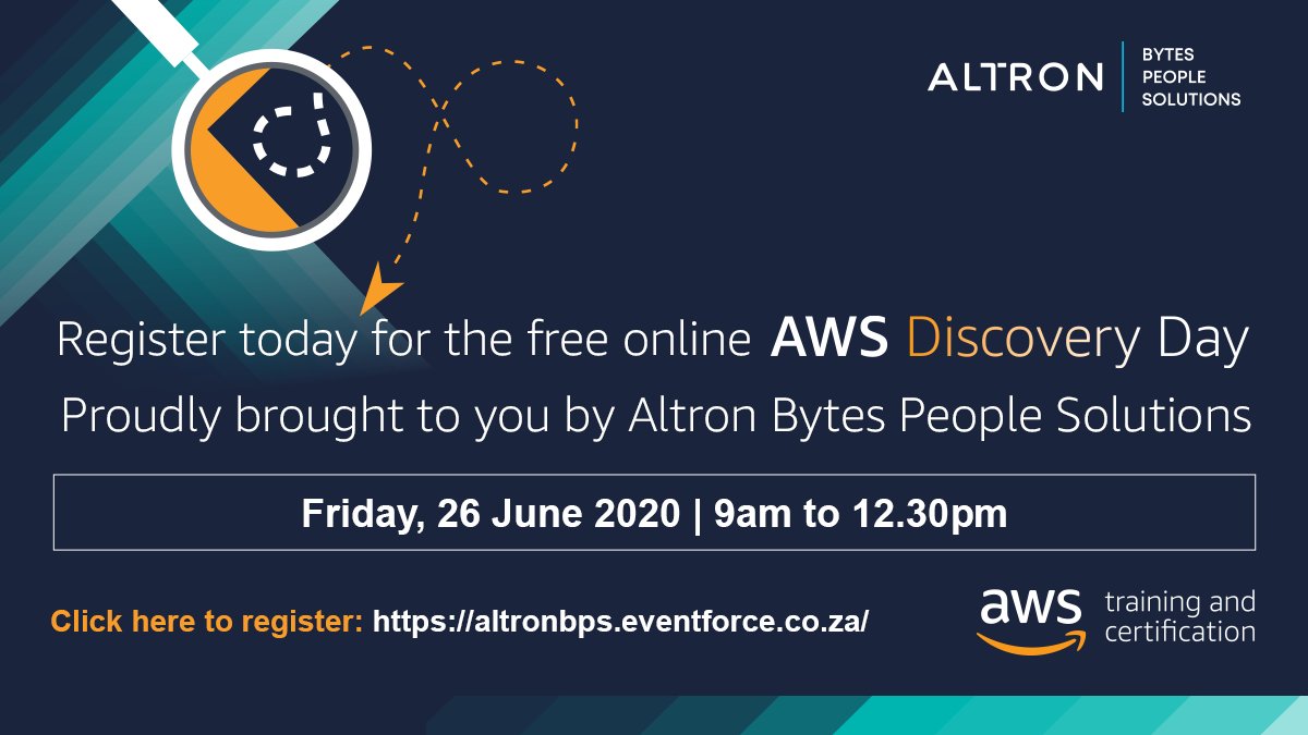 AltronPS's tweet photo. Register today for the FREE online AWS Discovery Day! An official introduction to @AWS. Click here to register Now! https://t.co/RNXqMbbm3h #AWS #AWSCertified #AltronBPS #Therewhenitmatters https://t.co/4odHQhtcRv