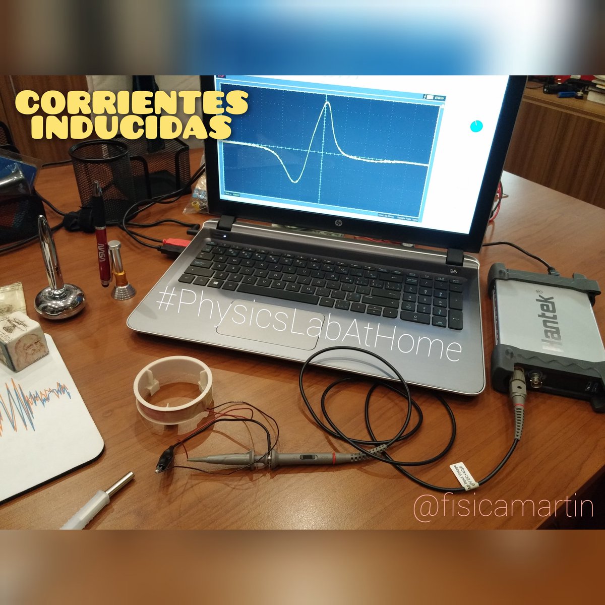 fisicamartin's tweet photo. Corrientes inducidas #PhysicsLabAtHome https://t.co/YeOdcE70XI