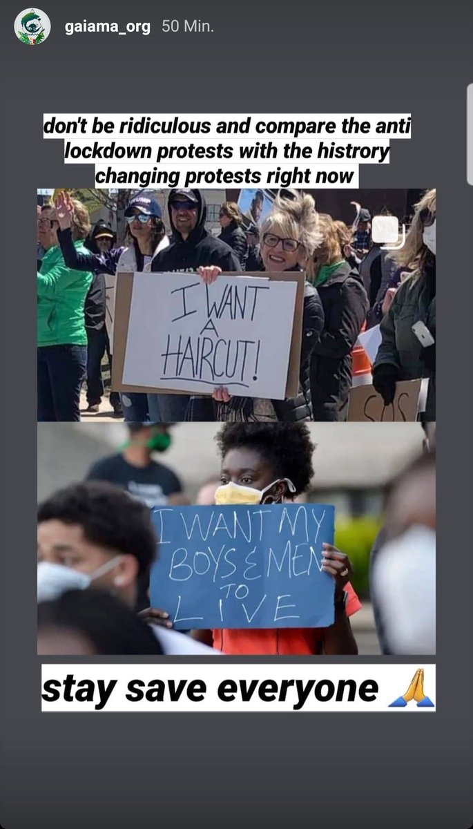 CanRau's tweet photo. Don't be ridiculous and compare the anti-lockdown protests with the history changing #BlackLivesMattters protests right now!

#PleaseDontKillUs #ICantBreathe #StopKillingUs https://t.co/am7da6g5zz