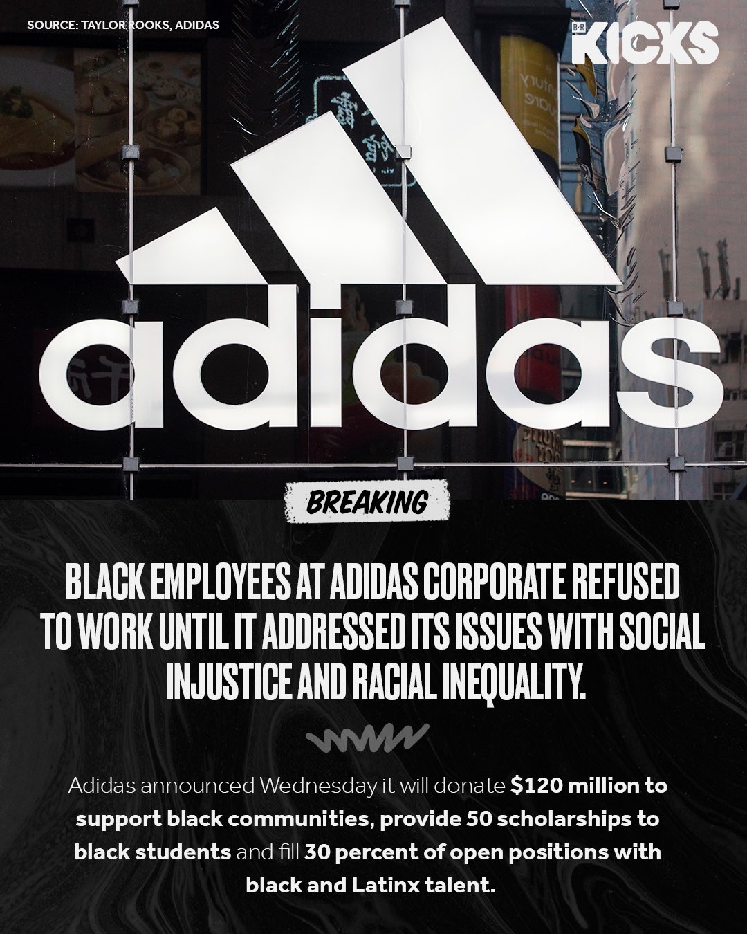 B/R al "Adidas shares how they're committing to change. Twitter