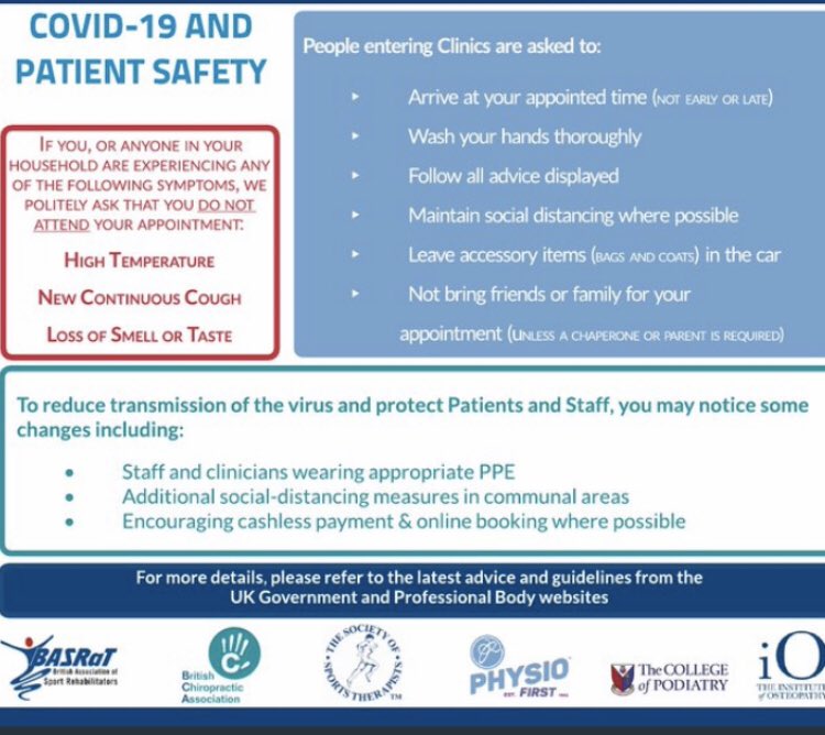 Covid-19 Update..Open for business!

Following guidance from public health department and CSP we are now in a position to offer face to face treatment &amp; rehab, where appropriate.