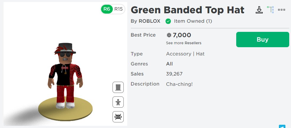green top hat roblox