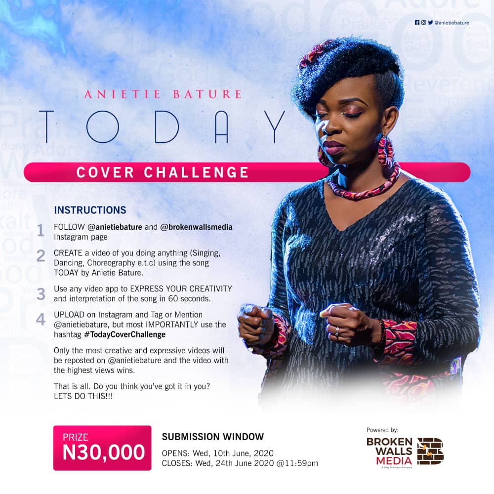 MartinsElnino's tweet photo. Imagine getting 30K with your golden voice on the ongoing challenge...
#TodayCoverChallenge
Follow on Instagram @anietiebature and @brokenwallsmedia for more details..... https://t.co/L5k2A8SMhC
