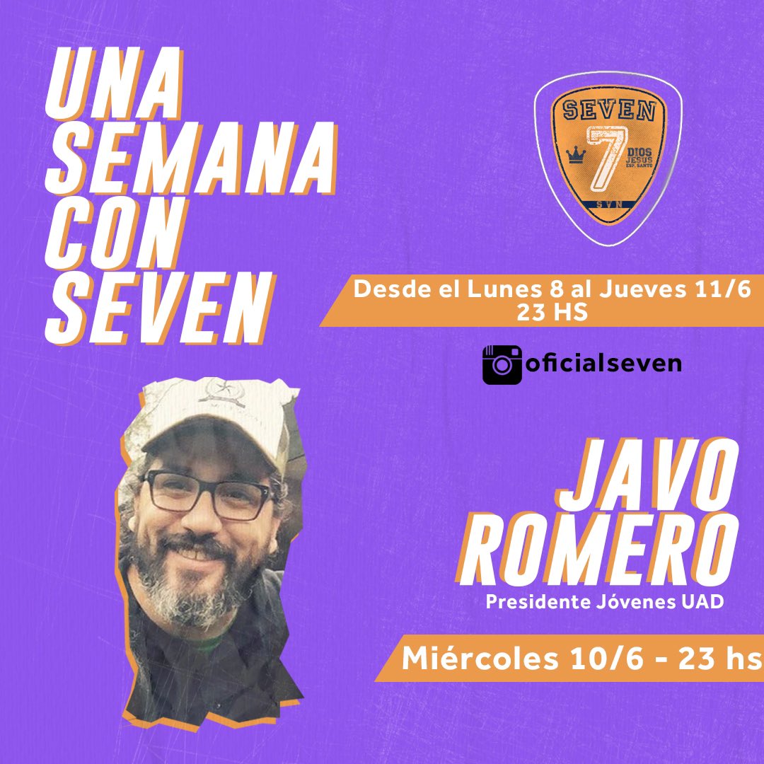 oficial_Seven's tweet photo. Hoy 23 hs 🇦🇷 Desde el Instagram de Seven estaremos con @JavoMRomero https://t.co/zqyeQI0qrE