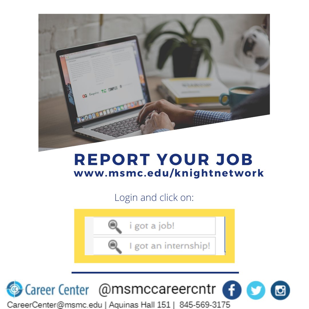 Did you just accept a summer internship or job? Let us know on Knight Network and share the good news! #msmcny #msmcareercntr #HireAKnight