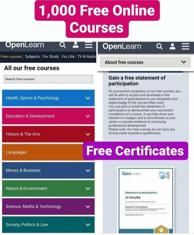 aalghu's tweet photo. جامعة المملكة المتحدة المفتوحة تطلق 1000 دورة مجانية متاحة للجميع!

 أطلقت جامعة المملكة المتحدة المفتوحة 1000 دورة مجانية عبر الإنترنت لعام 2020. سيتم تقديم 1000 دورة تدريبية مع #شهادات_مجانية  في نهاية الدورة.

https://t.co/yN2vfbC3SY https://t.co/lKF1ufwws2