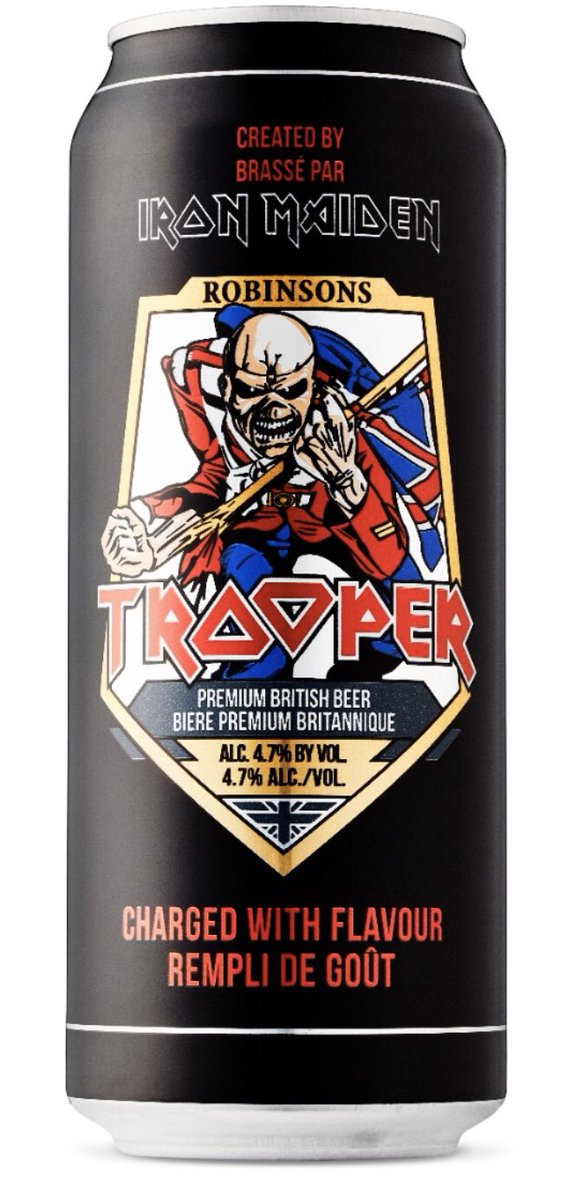 Dalearson's tweet photo. @RustyIdols @Crackmacs Agree! Metal bands know what’s up. Iron Maiden’s The Trooper is a solid English Ale too. https://t.co/3tSNOZNY04