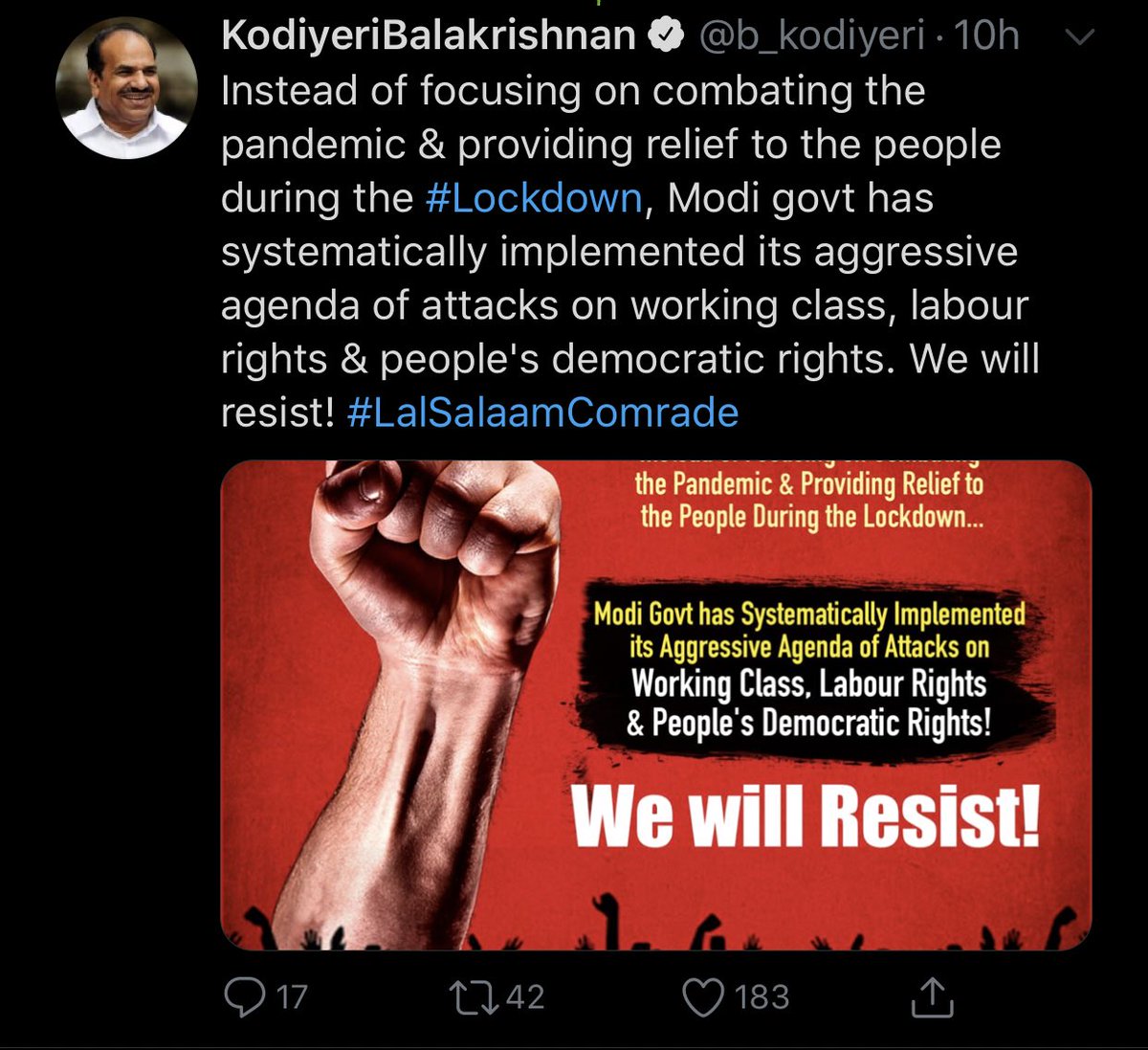 manswinni's tweet photo. So after 10 hours of a tweet from the party secretary himself, he gets just 180 Fav and 40 Retweet’s ! Really ? Is this how Kerala plan to take over Twitter guys ? #SeriouslyGuys  🙄 

So where is the #KeralaComesToTwitter ? https://t.co/VJKOVEuuib