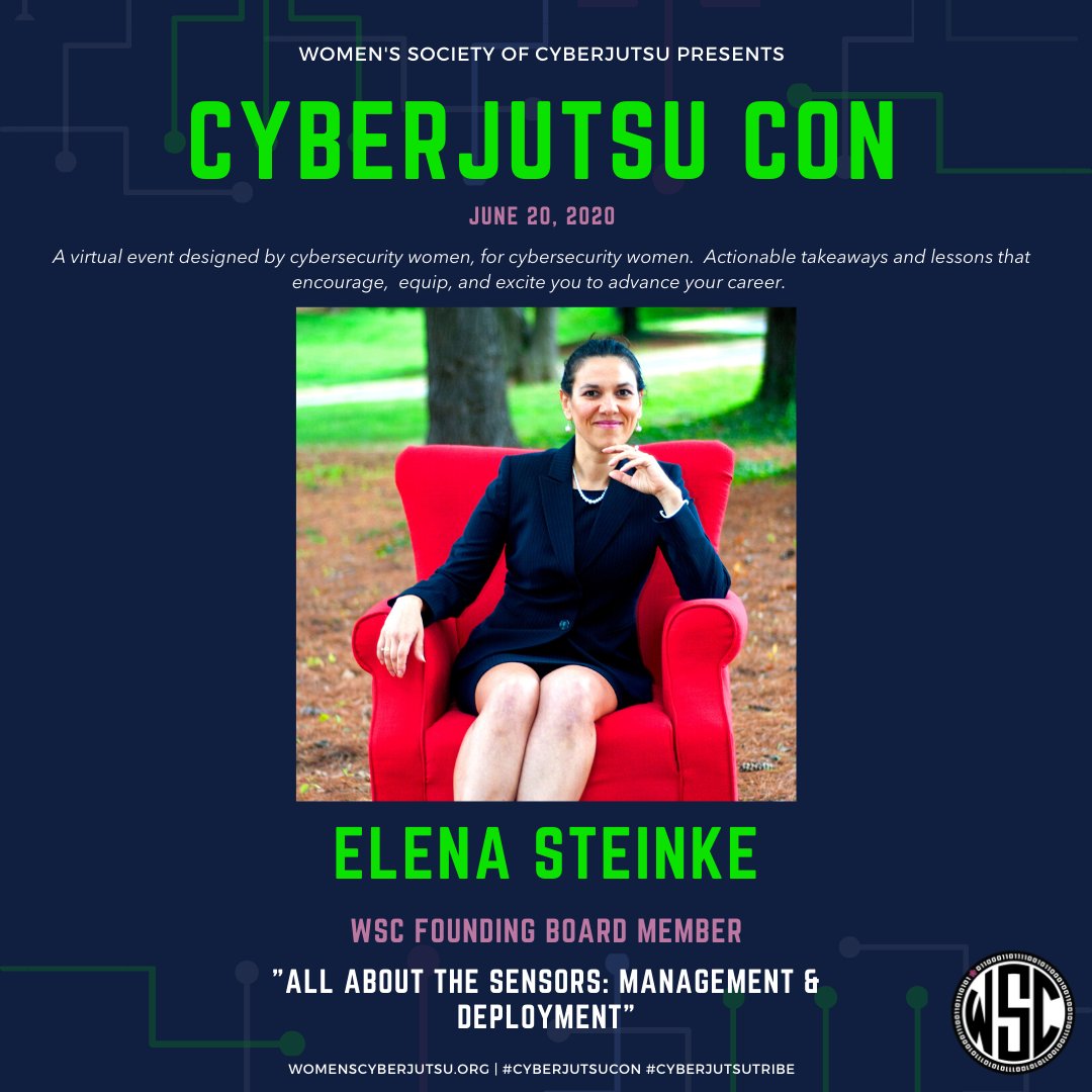 Check out my girl Elena speaking at #cyberjutsucon June 20th. All about the sensors!!!! Free for members! Make sure to join us! #cyberjutsutribe #bosswomen